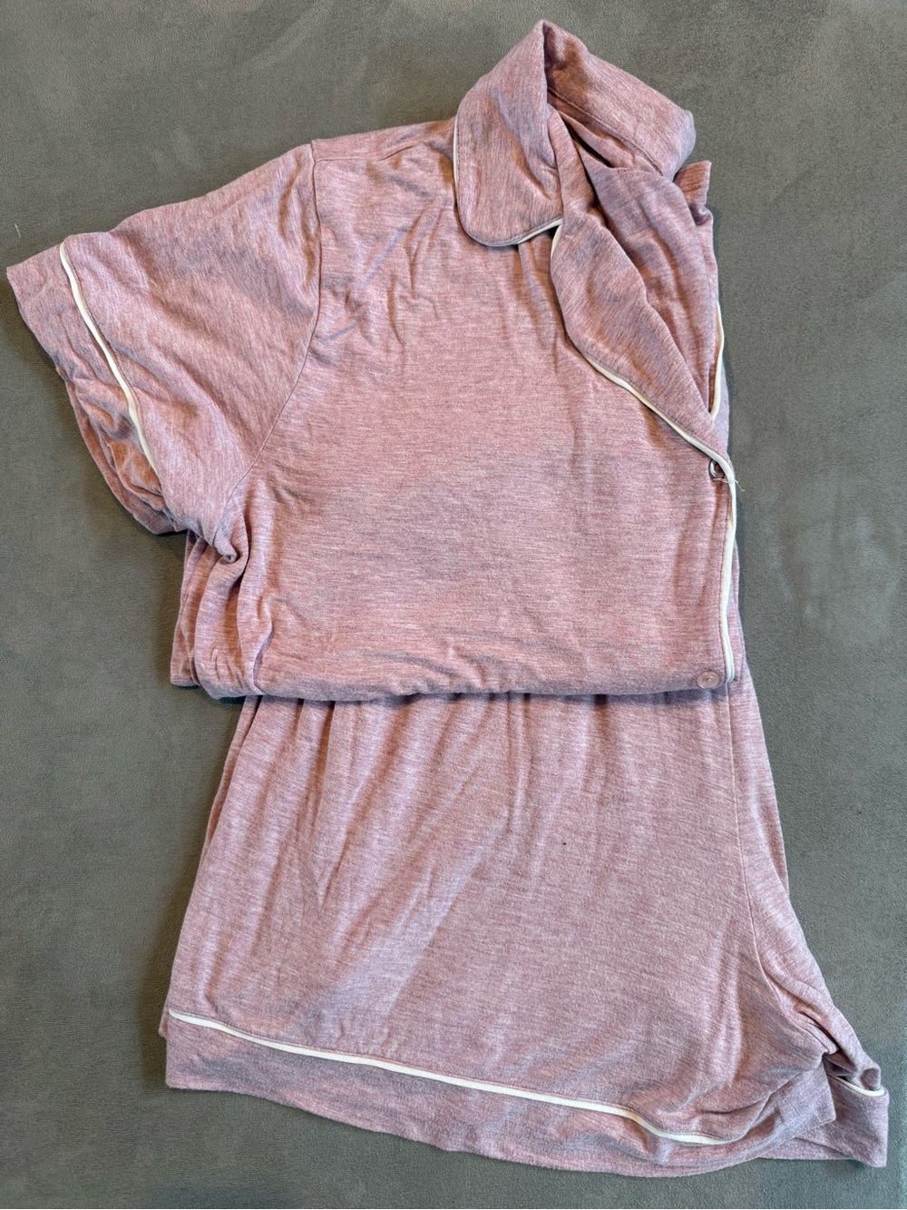 Little Sleepies women’s Short-Sleeve Heathered Mauve Pajama Set
